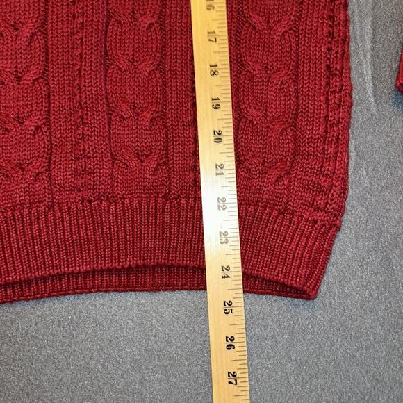 Vtg Irish Fisherman Wool Sweater Medium Cable Knit Holiday Grandma Acedemia - Picture 3 of 9